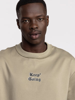 T-SHIRT OVER SIZE Khaki / XXS