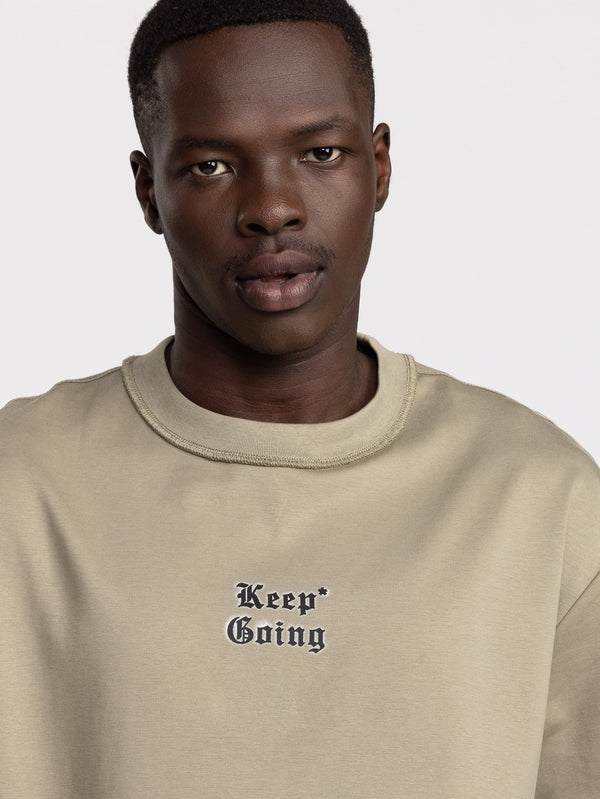 T-SHIRT OVER SIZE Khaki / XXS