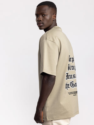 T-SHIRT OVER SIZE Khaki / XXS