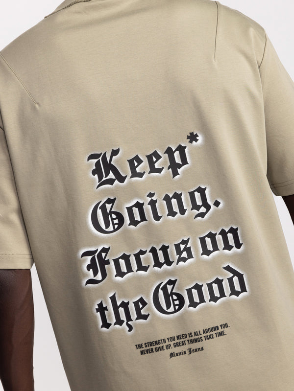 T-SHIRT OVER SIZE Khaki / XXS