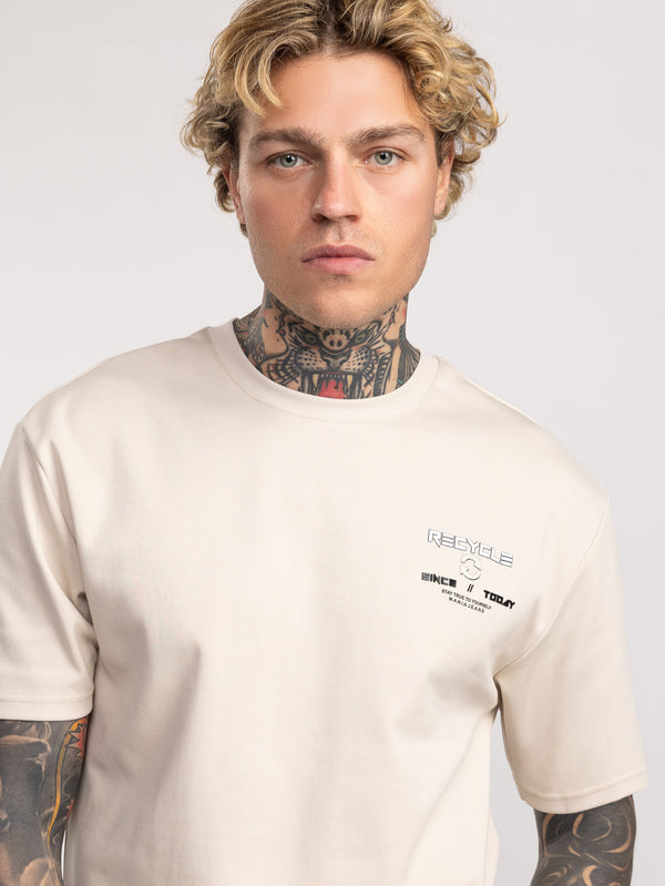 T-SHIRT OVER SIZE Beige / XXS