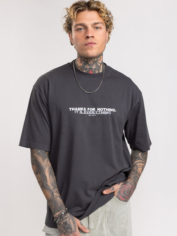 T-SHIRT OVER SIZE Dark Gray / XXS