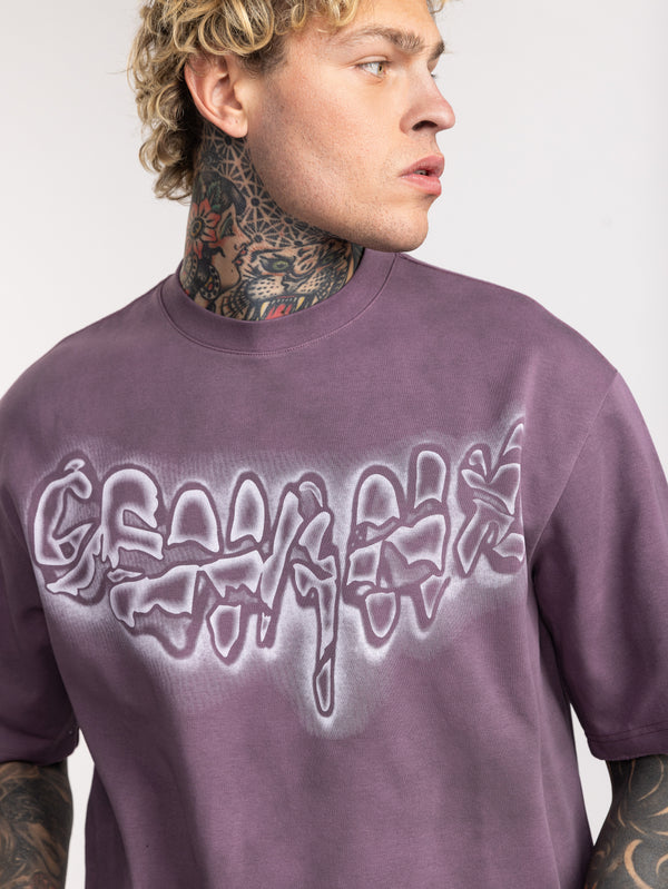 T-SHIRT OVER SIZE Dark Smoky Purple / XXS