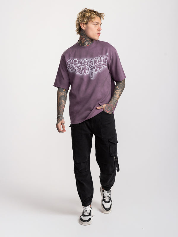 T-SHIRT OVER SIZE Dark Smoky Purple / XXS