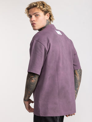 T-SHIRT OVER SIZE Dark Smoky Purple / XXS