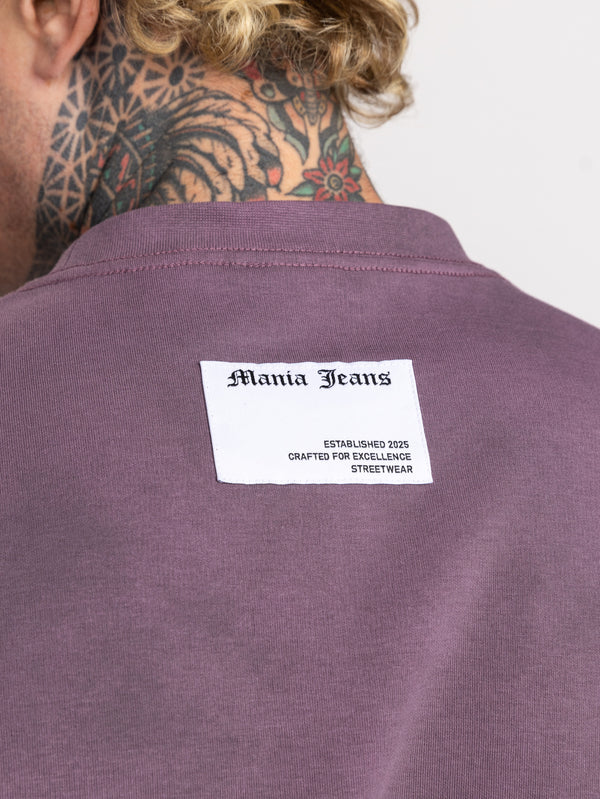 T-SHIRT OVER SIZE Dark Smoky Purple / XXS