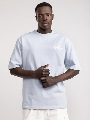 T-SHIRT OVER SIZE Blue/Gray / XXS