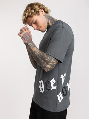 T-SHIRT OVER SIZE Dark Gray / XXS