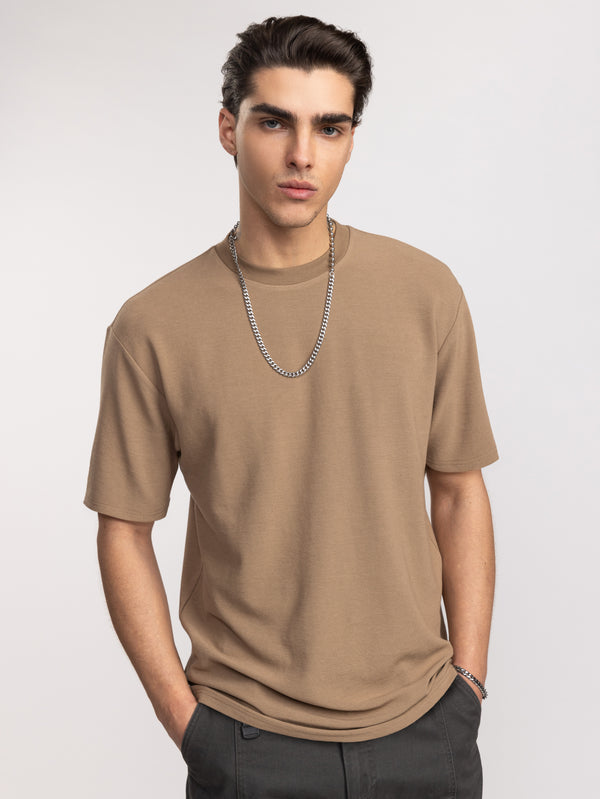 FASHION BASIC T-SHIRTS Brown / XXS