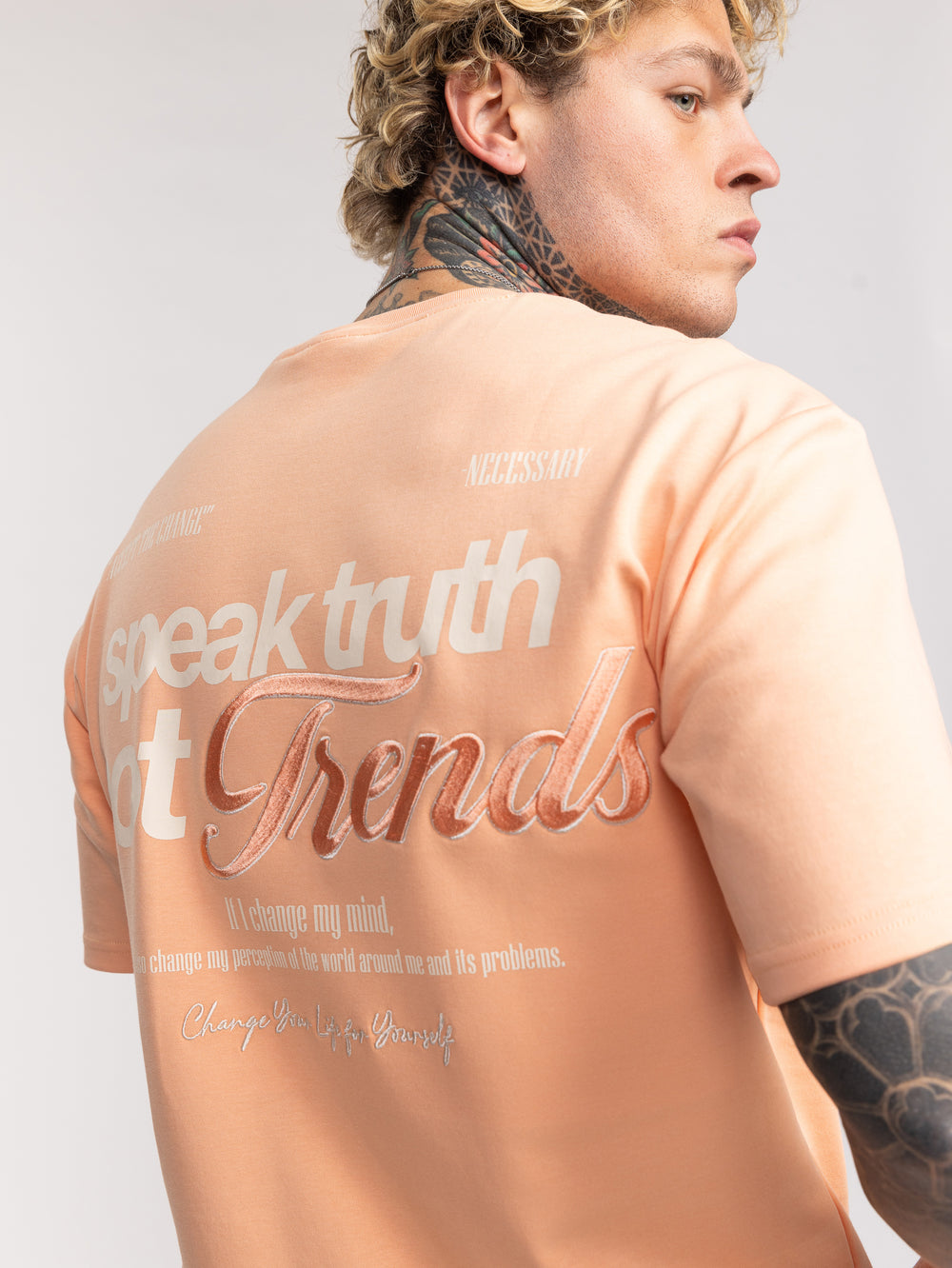 T-SHIRT OVER SIZE Peach / XXS