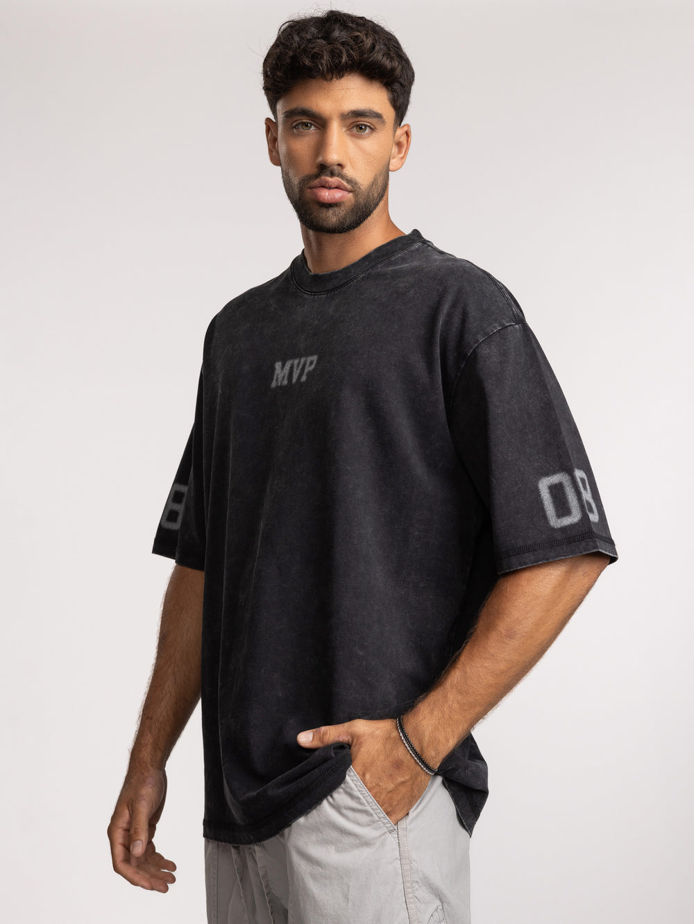 T-SHIRT OVER SIZE Scrubbed Black / XXS