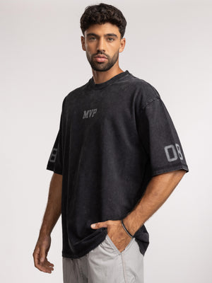 T-SHIRT OVER SIZE Scrubbed Black / XXS
