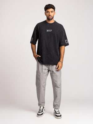 T-SHIRT OVER SIZE Scrubbed Black / XXS