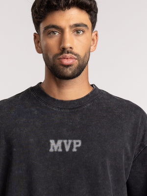 T-SHIRT OVER SIZE Scrubbed Black / XXS