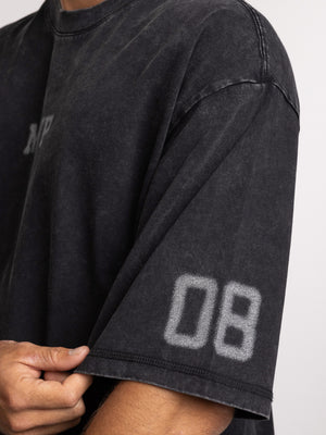 T-SHIRT OVER SIZE Scrubbed Black / XXS