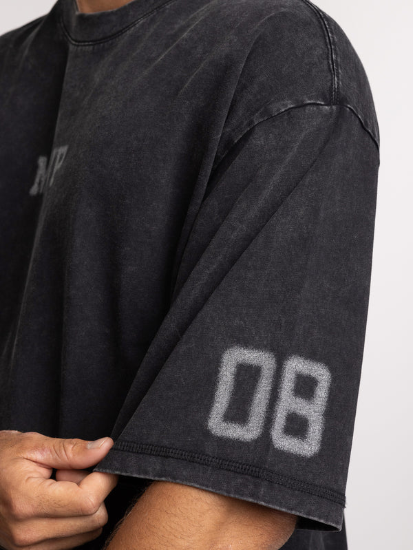 T-SHIRT OVER SIZE Scrubbed Black / XXS