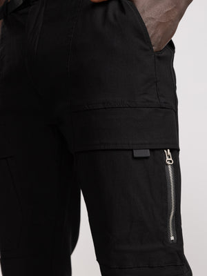 CARGO WOVEN PANTS Black / 48