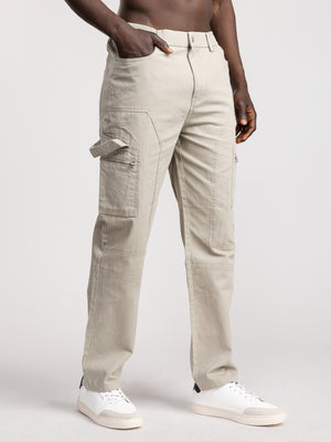 CARGO WOVEN PANTS Khaki / 46