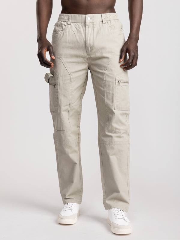 CARGO WOVEN PANTS Khaki / 46