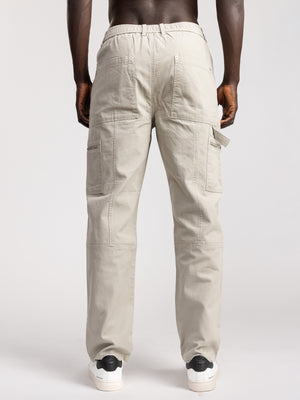 CARGO WOVEN PANTS Khaki / 46