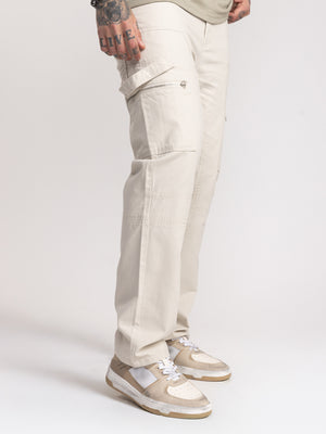 CARGO WOVEN PANTS Stone / 46
