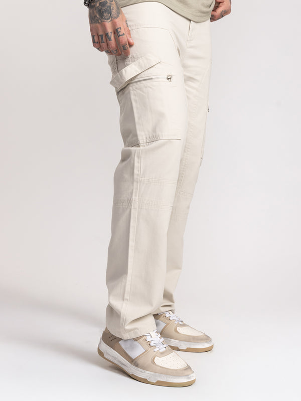 CARGO WOVEN PANTS Stone / 46