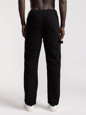 CARGO WOVEN PANTS Black / 46