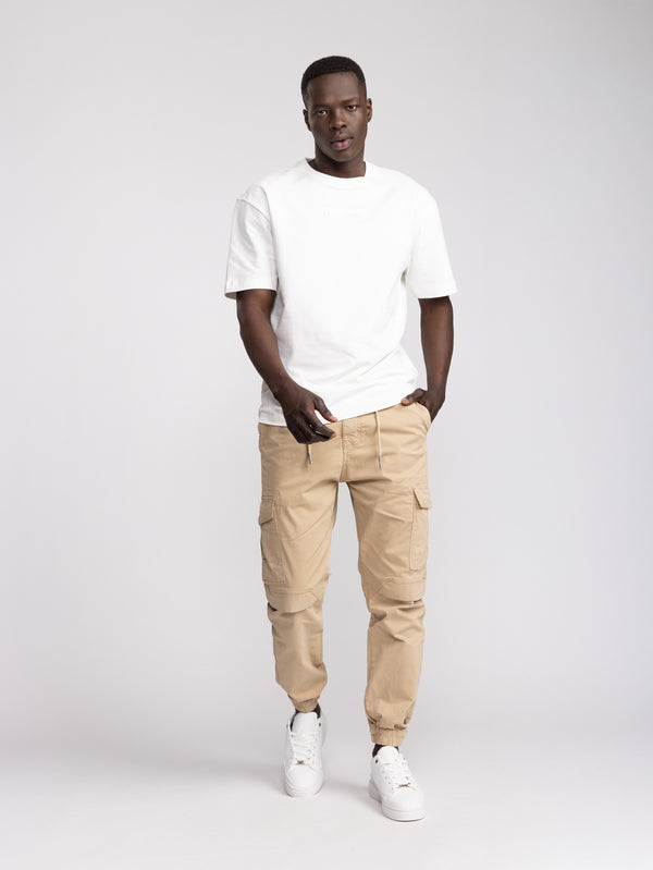 CARGO WOVEN PANTS Beige / 48