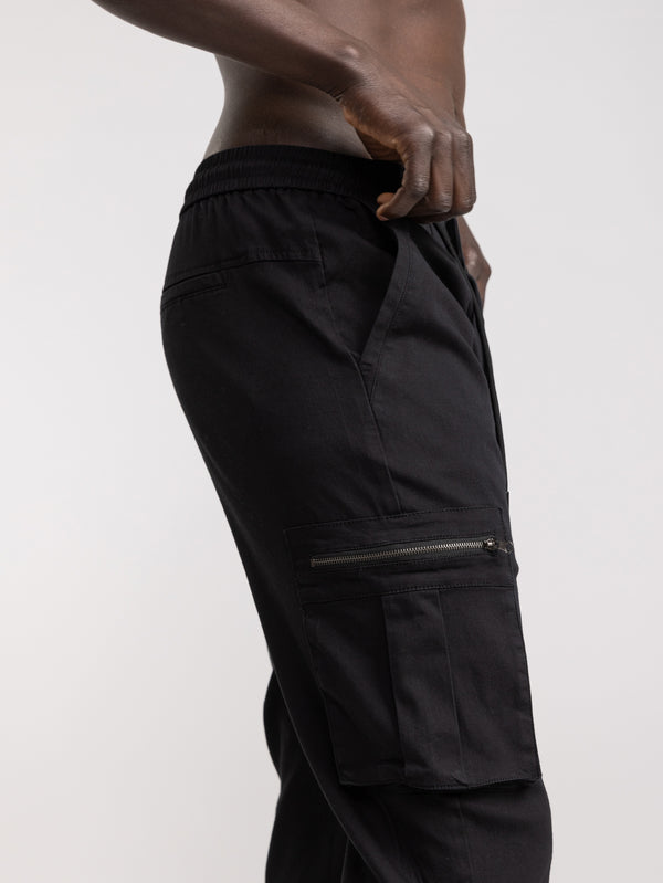 CARGO WOVEN PANTS Black / 48