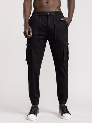 CARGO WOVEN PANTS Black / 48