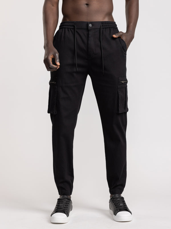 CARGO WOVEN PANTS Black / 48
