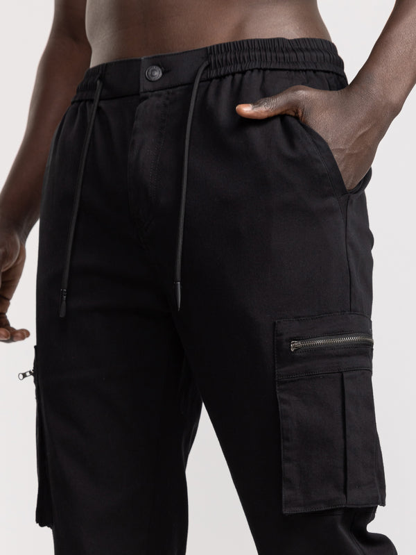 CARGO WOVEN PANTS Black / 48
