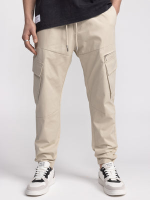 CARGO WOVEN PANTS Beige / 48