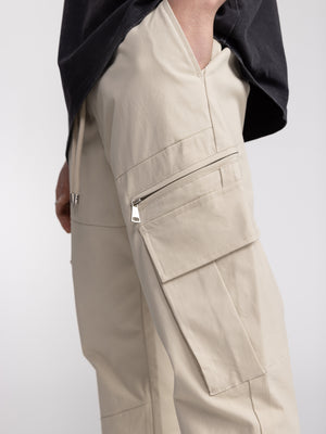 CARGO WOVEN PANTS Beige / 48