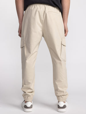 CARGO WOVEN PANTS Beige / 48