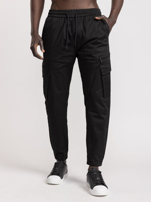 CARGO WOVEN PANTS Black / 48