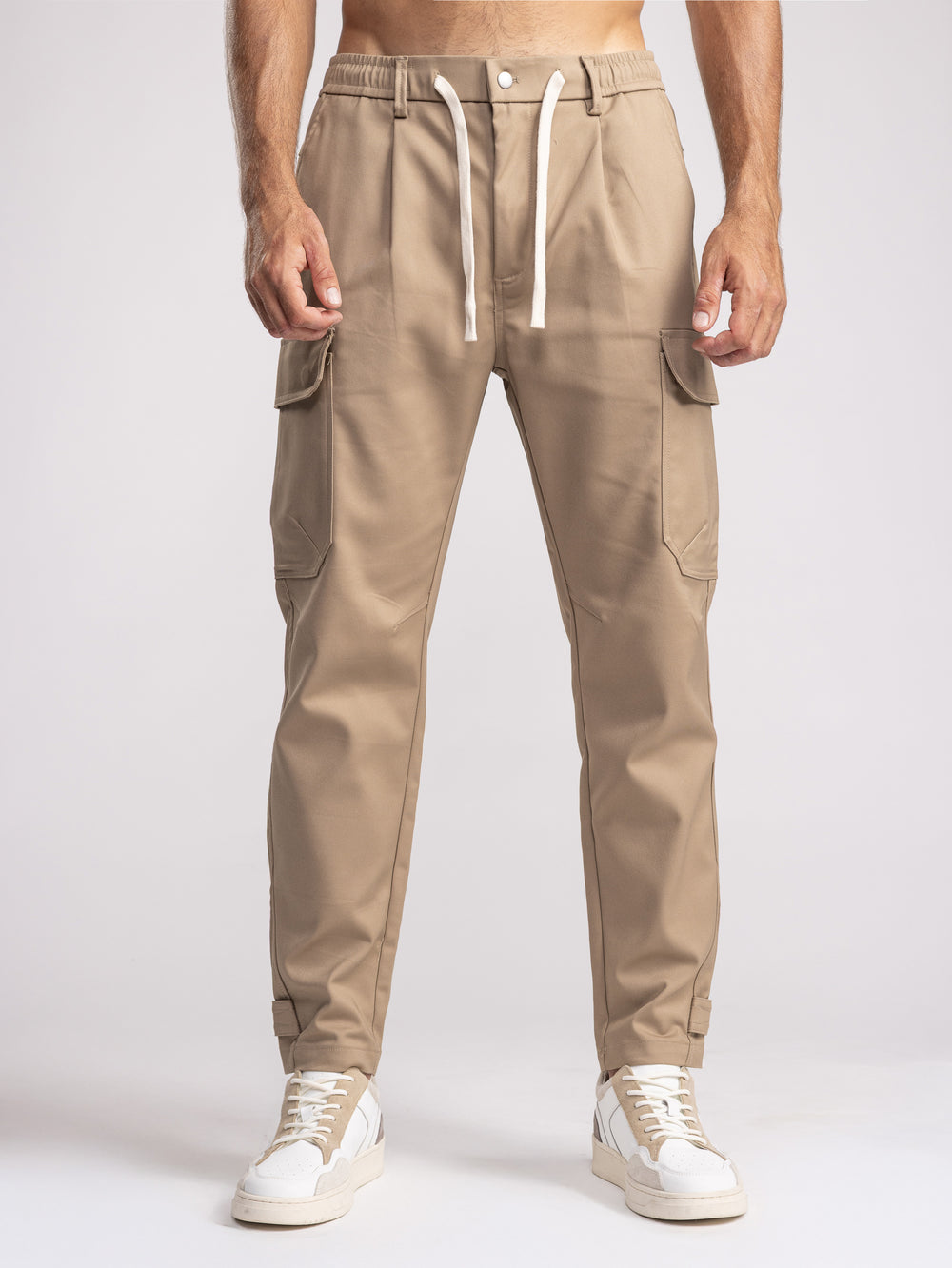 CARGO WOVEN PANTS Light Gray / 48