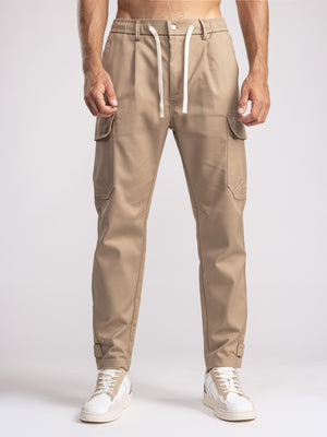 CARGO WOVEN PANTS Mocha / 48