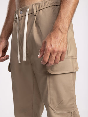 CARGO WOVEN PANTS Mocha / 48