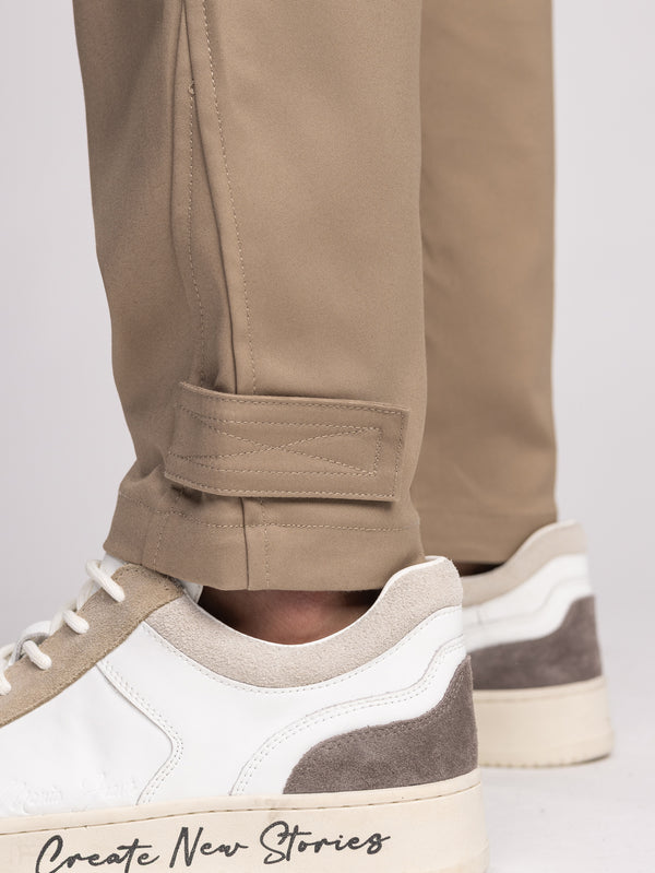 CARGO WOVEN PANTS Mocha / 48