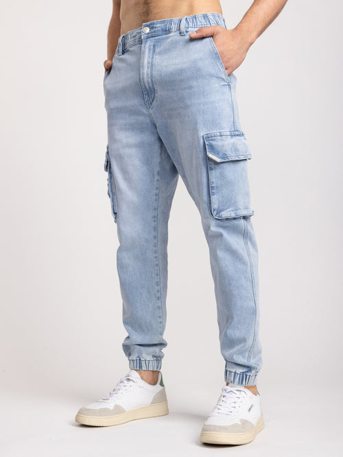 CARGO WOVEN PANTS Light Blue / 48