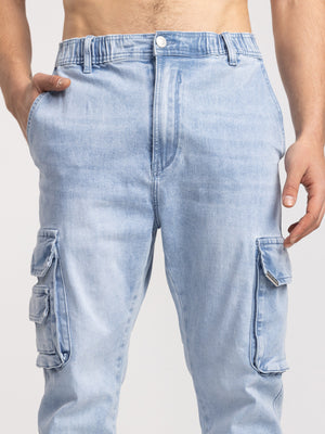 CARGO WOVEN PANTS Light Blue / 48