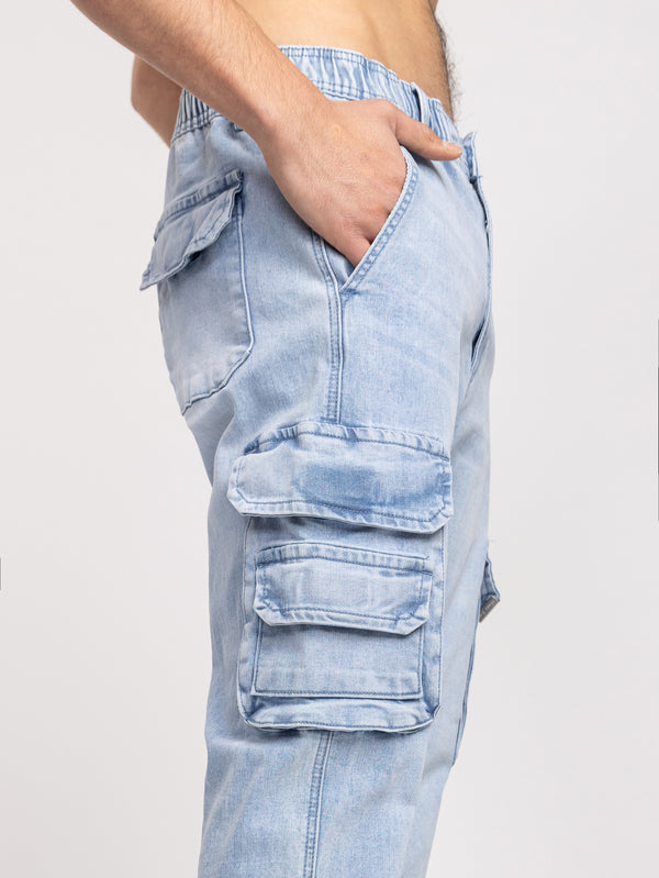 CARGO WOVEN PANTS Light Blue / 48
