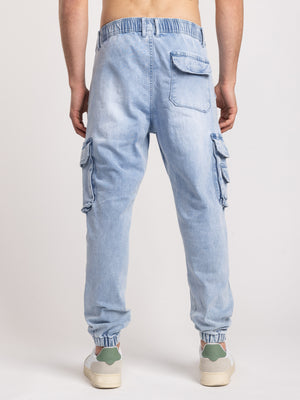 CARGO WOVEN PANTS Light Blue / 48