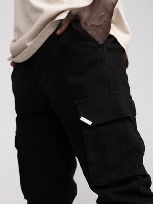 CARGO WOVEN PANTS Black / 48