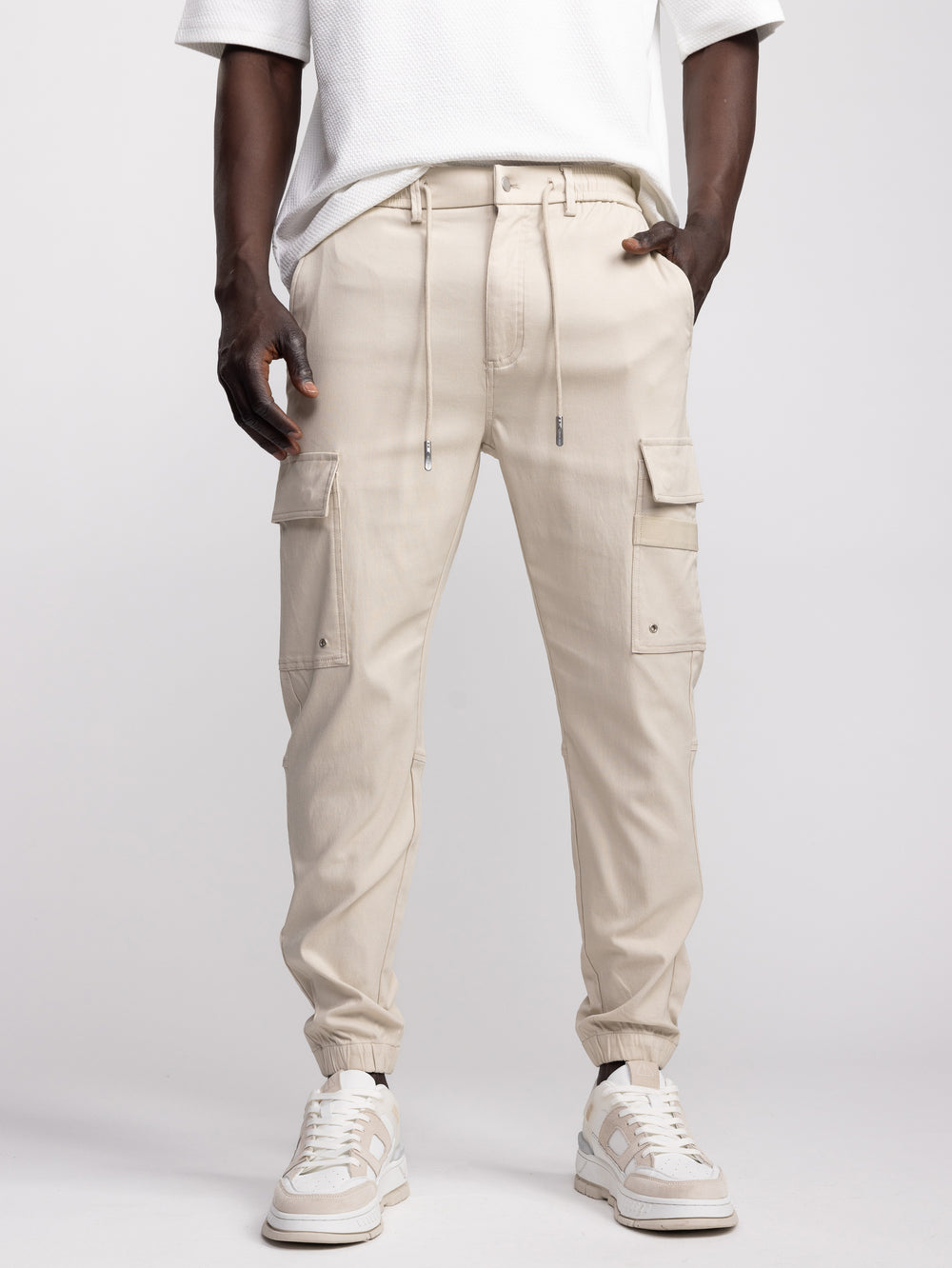 CARGO WOVEN PANTS Stone / 48