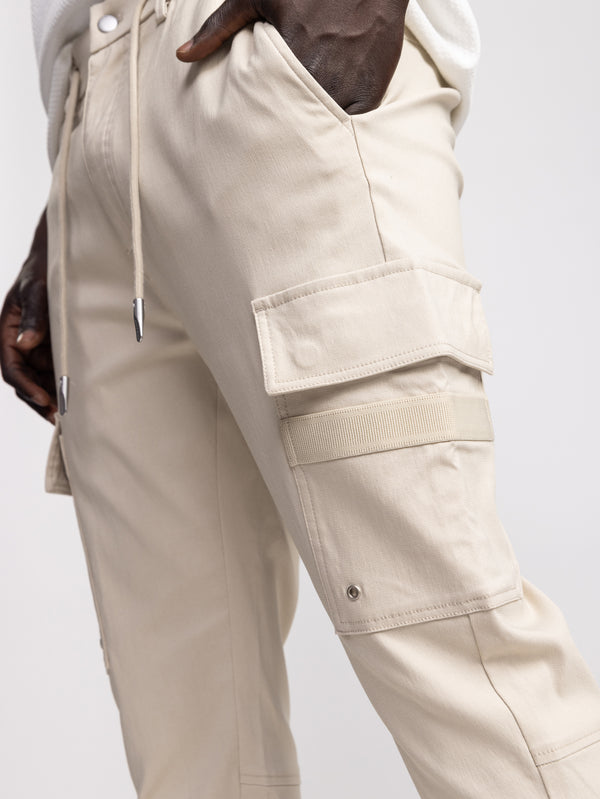 CARGO WOVEN PANTS Stone / 48