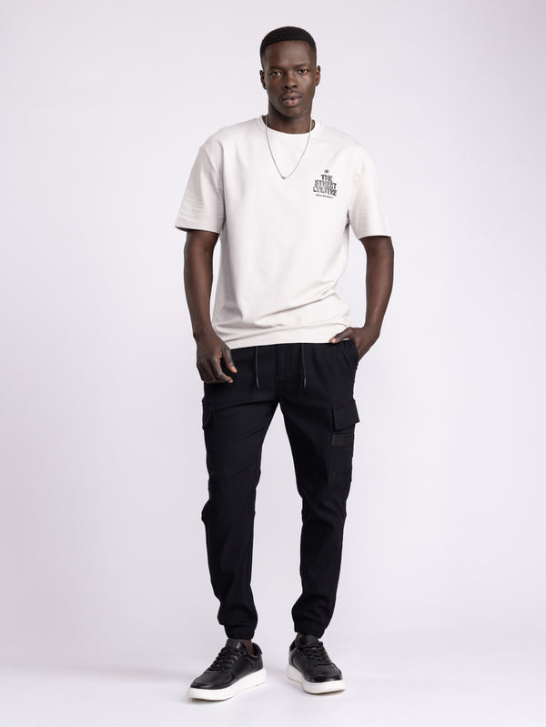 CARGO WOVEN PANTS Black / 48