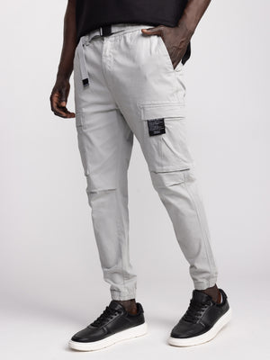 CARGO WOVEN PANTS Light Gray / 48
