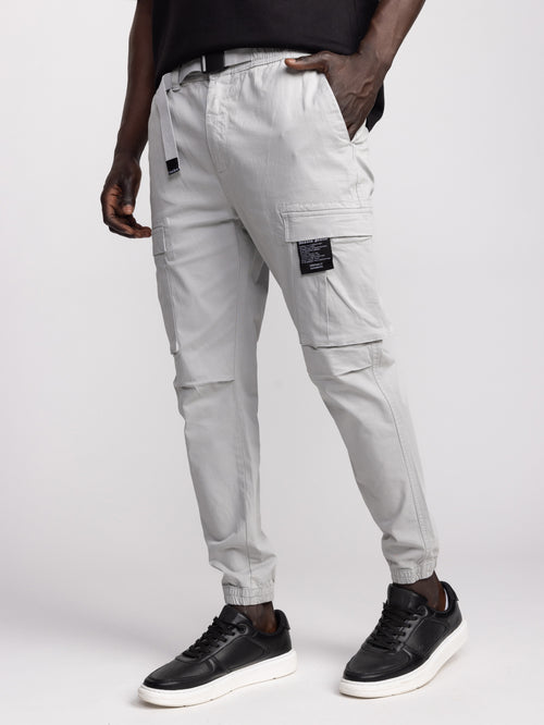 CARGO WOVEN PANTS Light Gray / 48